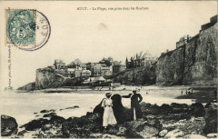 Ault La Plage vue prise dans les Rochers à Ault