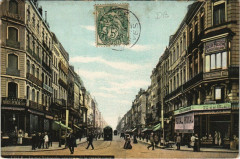 Lille La Rue Nationale vue prise de la grande place à Lille