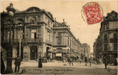 Reims - La Rue Giranzy et le Theatre à Reims