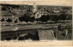 Laval-L'Hópital et la Ville-Vue prise du Jardin de la Perrine à Laval