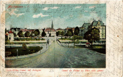 Mulhausen Rhein-Rhone Canal mit Anslagen Canal du Rhone