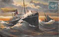 Marine Paquebot Transatlantique En Pleine Mer Un Coup De Tangage -
													France
												