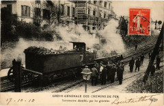 Paris Greve générale des Chemins de Fer - Locomotive