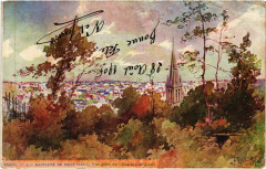 Carte postale ancienne Paris 16e-Les Hauteurs de Saint-Cloud-Vue prise du Chemin Circulaire
                                                                     à Saint-Cloud
                                