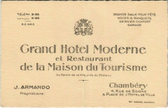 Chambery Grand Hotel Moderne Restaurant de la Maison du Tourisme -
													73 Savoie
												