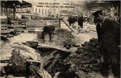 Paris 8e Rue Lafayette. Un effondrement Crue de la Seine à Paris 8e