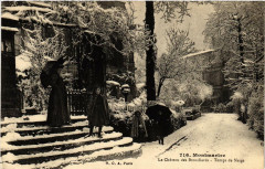 Carte postale ancienne Montmartre - Le Château des Brouillards - Temps de Neige
                                                                     à Paris 18e
                                