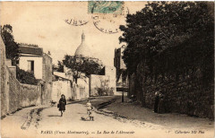 Carte postale ancienne Vieux Montmartre - La Rue de l'Abreuvoir
                                                                     à Paris 18e
                                