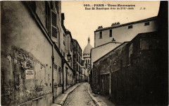 Carte postale ancienne Montmartre - Rue Saint-Rustique
                                                                     à Paris 18e
                                