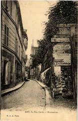 Carte postale ancienne La rue Cortot à Montmartre
                                                                     à Paris 18e
                                