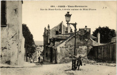 Carte postale ancienne Vieux-Montmartre - Rue du Mont-Cenis - à droite maison de Mimi Pinson
                                                                     à Paris 18e
                                