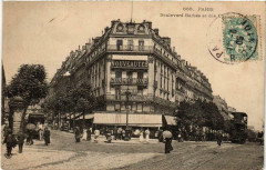 Carte postale ancienne Paris 18e Boulevard Barbes et rue Custine
                                                                     à Paris 18e
                                
