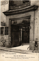 Carte postale ancienne Paris 4e 34 Rue du Renard. Maison de Jean le Comte
                                                                     à Paris 4e
                                