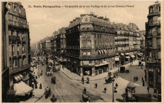 Paris 1e Perspective de la Rue Turbigo de la rue Etienne-Marcel