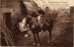 Jeune Bretonne a cheval France Folklore