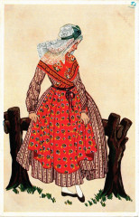 La Normandie Jeune Fille d'Honfleur France Folklore