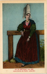 En Bretagne Jeune femme de Pornic France Folklore