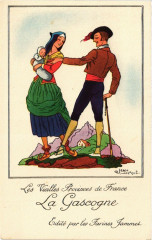 Carte postale ancienne La Gascogne Les Vieilles Provinces de France France Folklore
                                