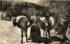 Sur la route - Trois amis - Folklore - Types