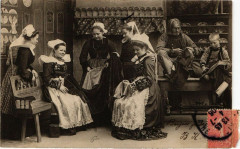 Chez le Quemener - Le choix d'une étoffe - Folklore - Types
