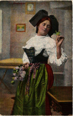 Alsacienne - Elsasserin - Folklore - Types -
													France
												