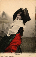 Alsacienne - Elsasserin - Folklore - Types -
													France
												