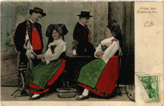 Alsace-Lorraine - Gruss aus Elsass-Lothr. - Folklore - Types