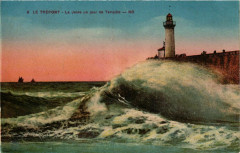 Le Treport La Jetee un jour de Tempete Lighthouse Phare
