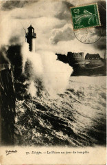 Dieppe Le Phare un jour de tempete Lighthouse Phare