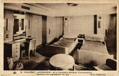 Paquebot Normandie - Chambre d'un Appertement de Luxe - Ships