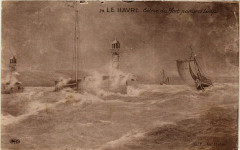 Le Havre - Entrée du Port par Gros Temps - Ships
