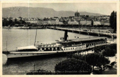 Geneve Debarcadere Quai Mont Blanc Bateau Salon La Suisse Ships