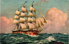 Illustration on Postcard Ships