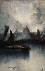 Oilette postcard Ships