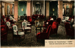 Intérieur du Transatlantique Paris Salon de Conversation Ships