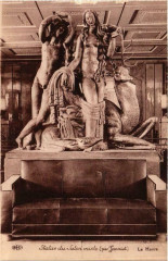 Paquebot Ile-De-France Statue du Salon mixte Ships