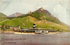 Steamer - Ruine Drachenfels - Rhein- Germany Ships