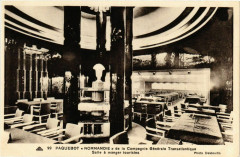 Paquebot Normandie - Salle a Manger Touristes Ships