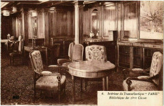 Transatlantique Paris - Interieur - Bibliotheque Ships -
													France
												