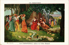 Folklore En Provence La Farandole Tableau de Valere Bernard
