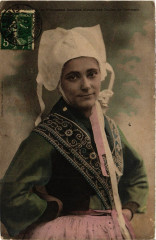 Carte postale ancienne Folklore - Fille de Plougastel-Daoulas - Bretagne
                                