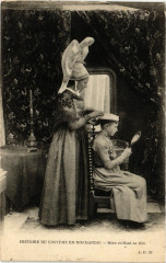Folklore - Normandie - Mere coiffant sa fille