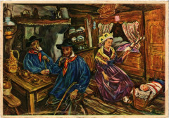 Folklore - Auvergne - Intérieur de Ferme