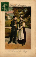 Folklore - Auvergne - Le Depart du Pays - Types