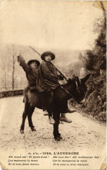 Folklore - Auvergne - People on a Donkey