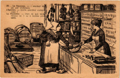 France - Folklore - La Paysanne - Peasant Lady in a Shop