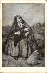 France - Folklore - Vieille Femme avec Bebe