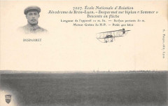 Ecole Nationale D´AVIATION Aerodrome De Bron Lyon Desparmet Sur Biplan Somme