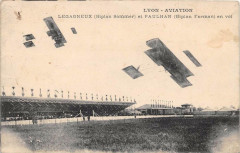 Aviation Lyon Aviation Legagneux Biplan Sommmer Et Paulhan Biplan Farman En -
													France
												