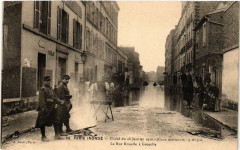 Carte postale ancienne Paris inondé - Cliché du 28 Janvier 1910 - La Rue Rouelle à Grenelle
                                                                     à Paris 15e
                                